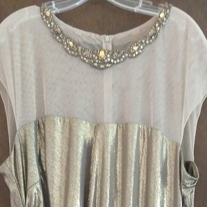 David Meister Cocktail Dress NWT Plus Sz 22W Gold
